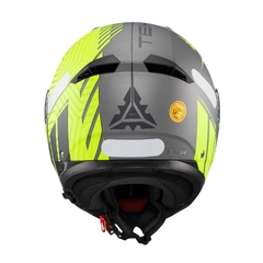 Capacete Texx Escamoteavel Kratos Cyber Verde/Cinza Fosco - loja online