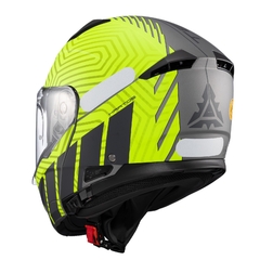 Imagem do Capacete Texx Escamoteavel Kratos Cyber Verde/Cinza Fosco