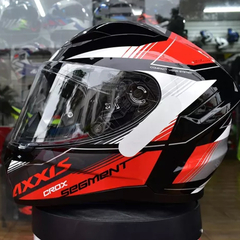 Capacete Axxis Segment Crox B5 Preto Vermelho Envio Imediato - loja online