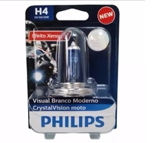 Lampada Phillips Super Branca Motos Crystal Vision H4 60/55w