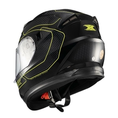 Capacete Texx Fechado Strike Panther Pret/Verd Brilho Moto na internet