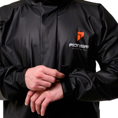 Imagem do Capa Roupa Chuva Pvc Preta Moto Motoqueiro Com Gola