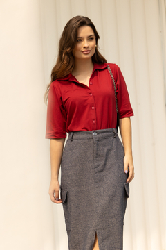 CAMISA ARETHA- CHERRY - loja online