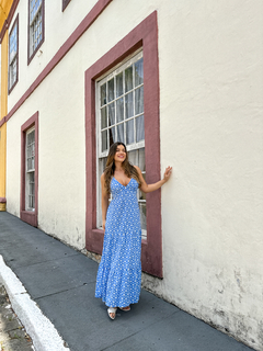 VESTIDO RIBEIRÃO DA ILHA- ESTAMPA AZUL