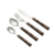 Faqueiro Inox Cabo Bambu Marrom Luxo (24pcs)