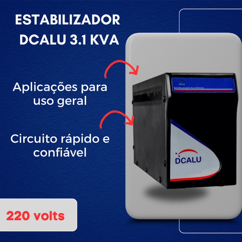 Estabilizador Dcalu 3.1 kva (3100va) Entrada 220v Saída 220v