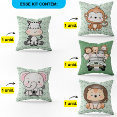 Kit 5 Almofadas Quarto Infantil Safari Verde - comprar online