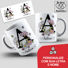 Caneca Alfabeto Com Inicial e Nome