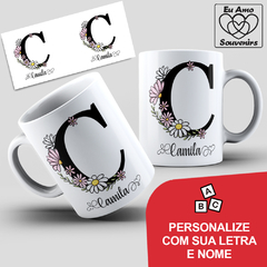 Caneca Alfabeto Com Inicial e Nome