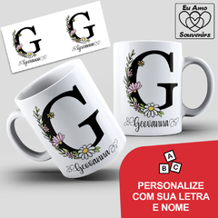 Caneca Alfabeto Com Inicial e Nome