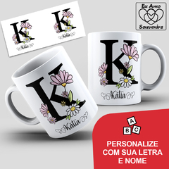 Caneca Alfabeto Com Inicial e Nome - loja online