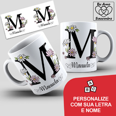 Caneca Alfabeto Com Inicial e Nome