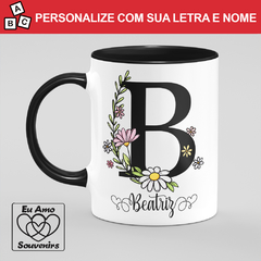 Caneca Alfabeto Com Inicial e Nome - Eu Amo Souvenirs