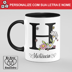 Caneca Alfabeto Com Inicial e Nome - Eu Amo Souvenirs