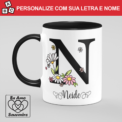 Caneca Alfabeto Com Inicial e Nome - Eu Amo Souvenirs