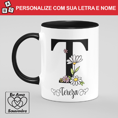 Caneca Alfabeto Com Inicial e Nome - Eu Amo Souvenirs