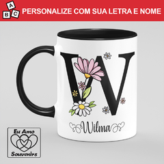 Caneca Alfabeto Com Inicial e Nome