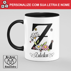 Caneca Alfabeto Com Inicial e Nome - Eu Amo Souvenirs