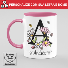 Caneca Alfabeto Com Inicial e Nome - loja online