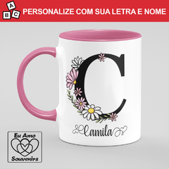 Caneca Alfabeto Com Inicial e Nome