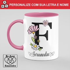 Caneca Alfabeto Com Inicial e Nome - Eu Amo Souvenirs