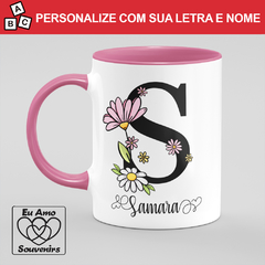 Caneca Alfabeto Com Inicial e Nome - loja online