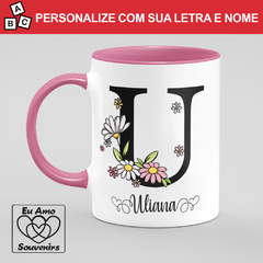 Caneca Alfabeto Com Inicial e Nome