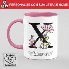 Caneca Alfabeto Com Inicial e Nome - Eu Amo Souvenirs