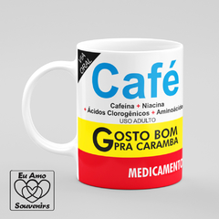 Caneca Café Estampa Caixa de Remédio - comprar online