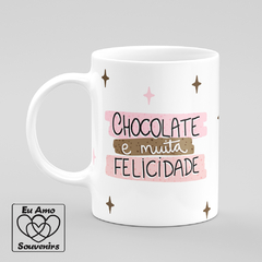 Caneca Chocolate E Muita Felicidade Barra Estrelas - comprar online