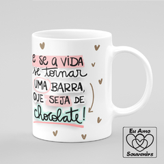 Caneca Chocolate E Muita Felicidades Corações - Eu Amo Souvenirs