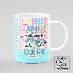 Caneca Deus Marcou o Tempo Certo