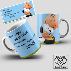 Caneca Mensagem Amigos Snoopy