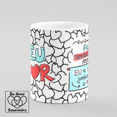 Caneca Namorados Fica Combinado Assim Eu e Você Até o Fim