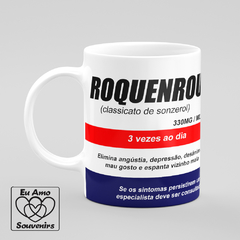 Caneca Roquenrou Rock Estampa Caixa de Remédio - comprar online