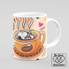 Caneca Personalizada Snoopy Café Talvez Nem Exista Problema