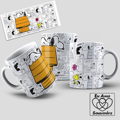 Caneca Snoopy Estampa Quadrinhos