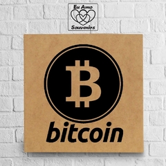 Placa em MDF Cripto Logo Bitcoin