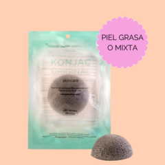 Esponja Facial Konjac Cenizas de Bambú (Negra)