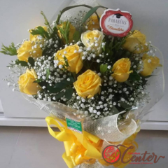 Buquê de 12 Rosas Amarelas - comprar online