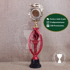 Trofeo plástico laurel p/centro standard - Ovalado BN - - CAB Premiaciones