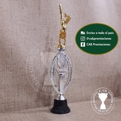 Trofeo plástico gimnasia artística vertical - Ovalado BN - - comprar online