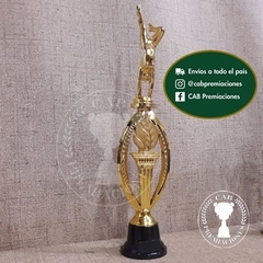 Trofeo plástico gimnasia artística vertical - Ovalado BN - - tienda online