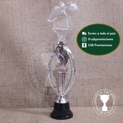 Trofeo plástico fútbol arco, botín, pelota transparente - Ovalado BN - - comprar online