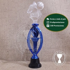 Trofeo plástico fútbol arco, botín, pelota transparente - Ovalado BN - en internet