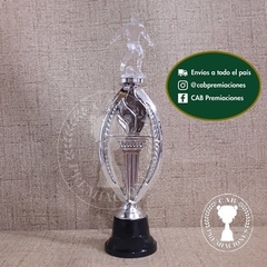 Trofeo plástico fútbol pequeño transparente - Ovalado BN - en internet