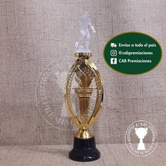 Trofeo plástico fútbol pequeño transparente - Ovalado BN - - tienda online