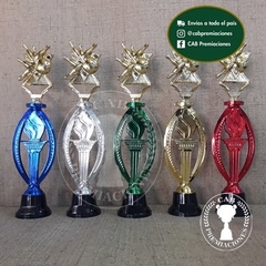 Trofeo plástico bowling bolos - Ovalado BN -