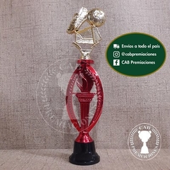 Trofeo plástico fútbol arco, botín, pelota - Ovalado BN - - CAB Premiaciones