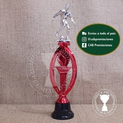 Trofeo plástico fútbol jugador plateado - Ovalado BN - - tienda online